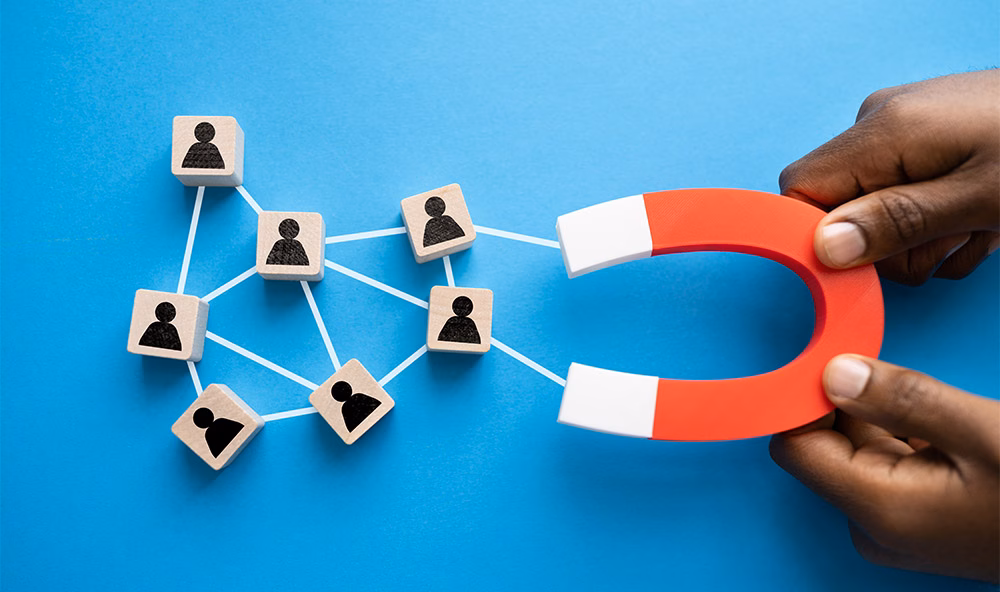 Business Lead And Customer Generation Magnet Pulling Figures